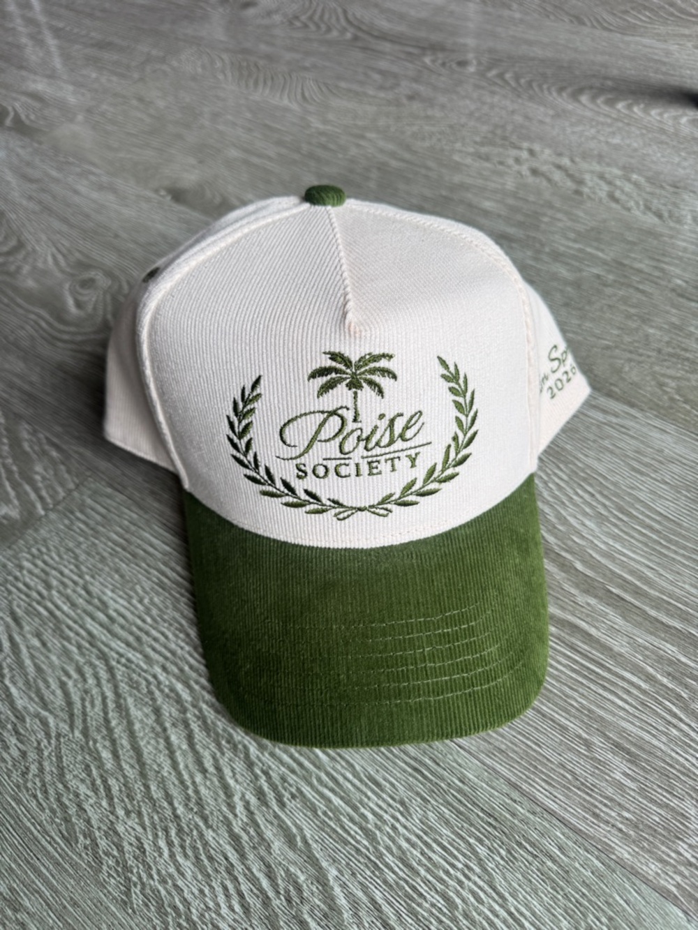 Poise Society Olive & White Logo hat